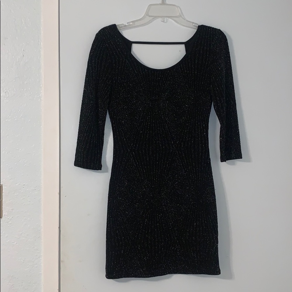 Formal short black dress + sparkles!